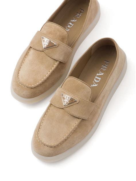 prada metallic leather loafers|prada suede loafer.